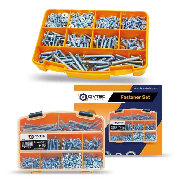 Civtec 682 Parça 16 Çeşit Yhb Vida - Somun - Pul Seti -Takım TK-17 - Resim 7