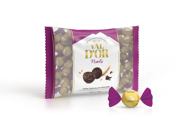 Val D’or Tahıl Patlaklı Bitter Çikolata Kreması Dolgulu Yuvarlak Çikolata 500 Gr. (1 Mor Poşet) ürün görseli