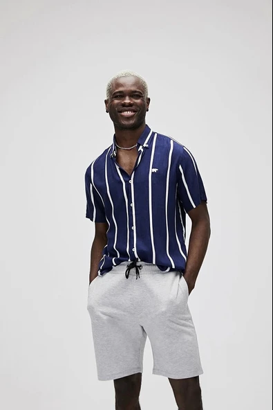 Bad Bear Sergio Erkek Gomlek - Lacivert Cizg - Resim 3