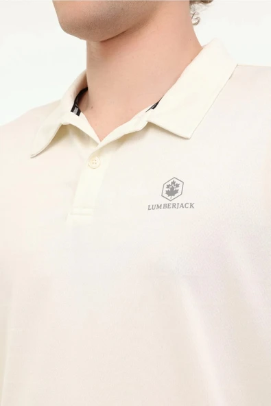 Lumberjack Ct461 Sherman Erkek Yakali Tshirt - Kirik Beyaz - 4