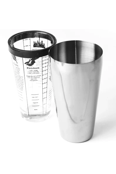 DLEK STORE Boston Model Cam Kokteyl Shaker Gümüş Renk 400 Cl 1 Adet - 1