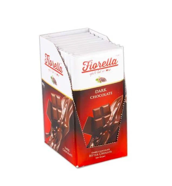 Fiorella Bitter Çikolata Tablet 80 Gr. 10 lu (1 Kutu) - Resim 3