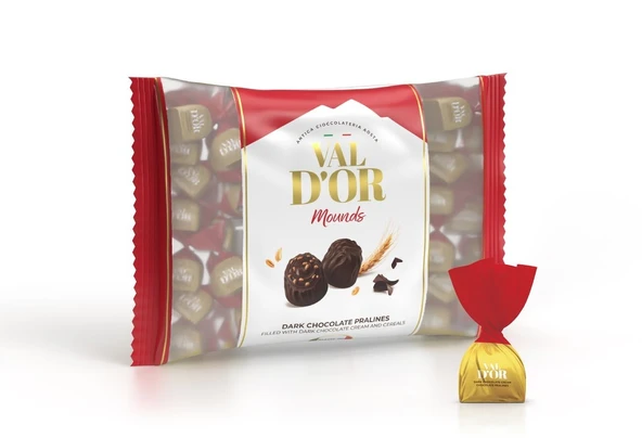 Val D’or Tahıl Patlaklı Bitter Çikolata Kreması Dolgulu Mounds Çikolata 500 Gr. (1 Kırmızı Poşet) ürün görseli