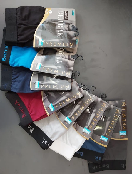 BERRAK 4476 ERKEK MODAL ÇOK RENKLİ LİKRALI BOXER 10 ADET ürün görseli