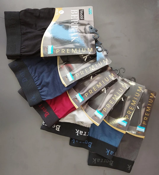 BERRAK 4476 ERKEK MODAL ÇOK RENKLİ LİKRALI BOXER 6 ADET ürün görseli