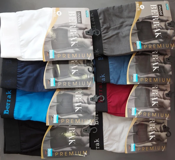 BERRAK 4476 ERKEK MODAL ÇOK RENKLİ LİKRALI BOXER 10 ADET - Resim 4