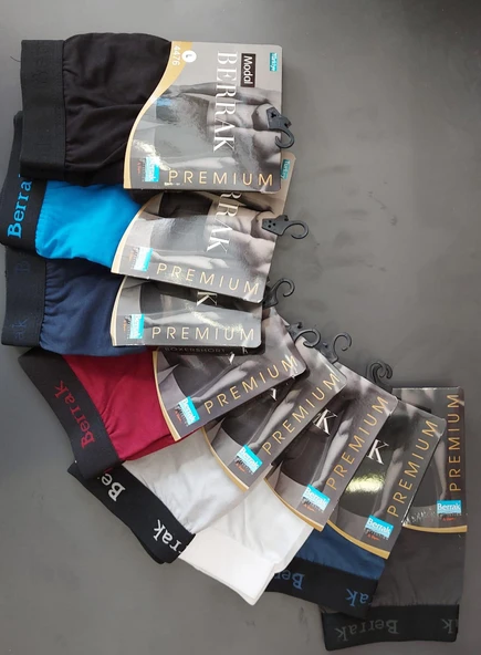 BERRAK 4476 ERKEK MODAL ÇOK RENKLİ LİKRALI BOXER 10 ADET - Resim 3