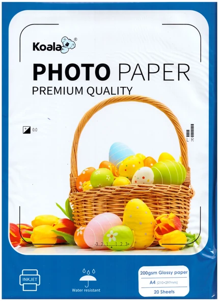 Koala Papers Canon E414 Yazıcı için Pg-46 Cl-56 Fotoğraf Kağıdı A4 Premium Parlak 200 gr 20 Yp ürün görseli