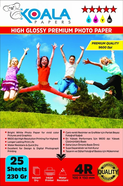 Koala Papers Canon E414 Yazıcı için Pg-46 Cl-56 Evertday Premium Parlak 10x15cm Fotoğraf kağıdı 230 gr. 25 Adet ürün görseli