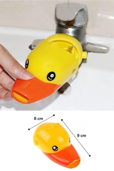 Fege Store ® Çocuklar İçin Eğitici ve Güvenli Musluk Uzatıcı Genişletici Başlık Aparatı Ördek Figürlü - 10