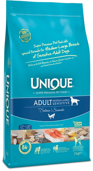 UNIQUE adult medıum&large somonlu 3k köpek maması - 1