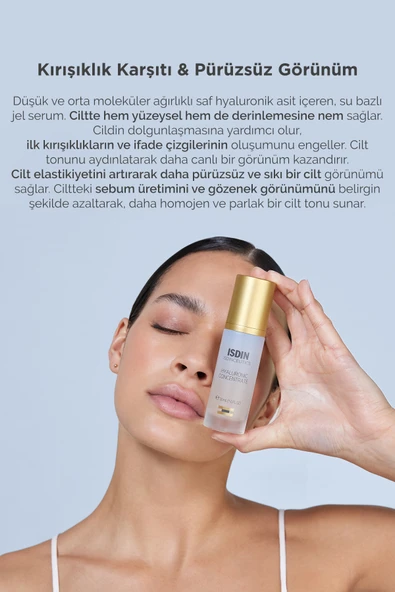 ISDIN Isdinceutics Hyaluronic Concentrate Serum 30 ml Yoğun Nemlendirici Hyaluronik Serum - Resim 2