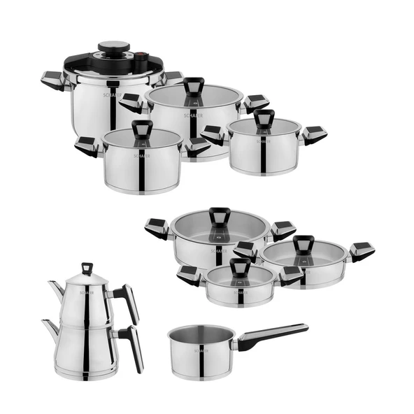 Schafer Premium Çelik Çeyiz Seti 18 Parça-Inox - Resim 2