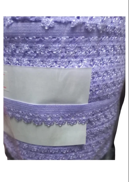 Çamaşır Lastiği Dantelli 1 cm 75 Metre 1 Top Lila - 1