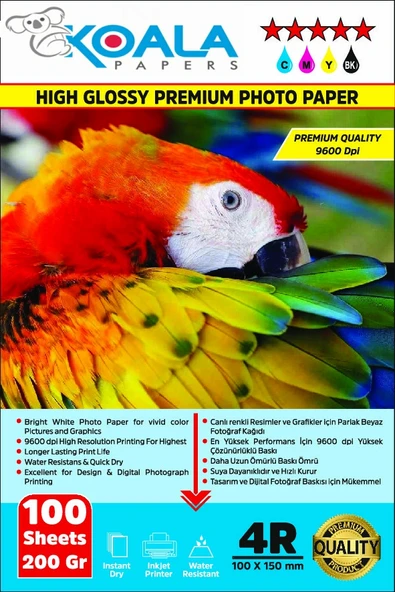 Koala Papers Canon E414 Yazıcı için Pg-46 Cl-56 Evertday Premium Parlak 10x15cm Fotoğraf kağıdı 200 gr. 100 Adet ürün görseli