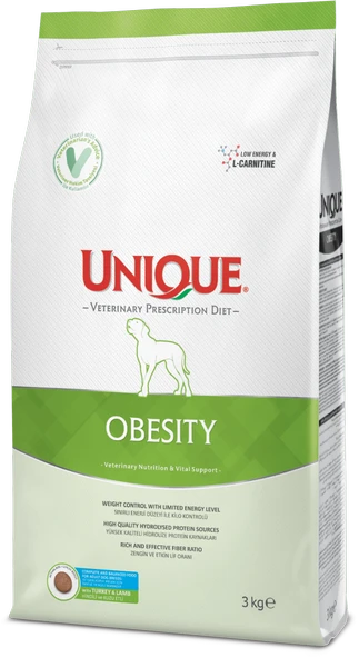 UNIQUE obesity (hindili&kuzu etli) 3kg köpek diyet maması - 1