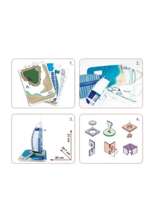 Cubic Fun 3D 46 Parça Puzzle Burç El Arap - Dubai - 3