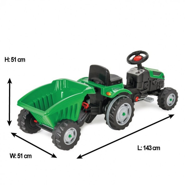 Pilsan Active Römorklu Pedallı Traktör 07-316 Yeşil - 2