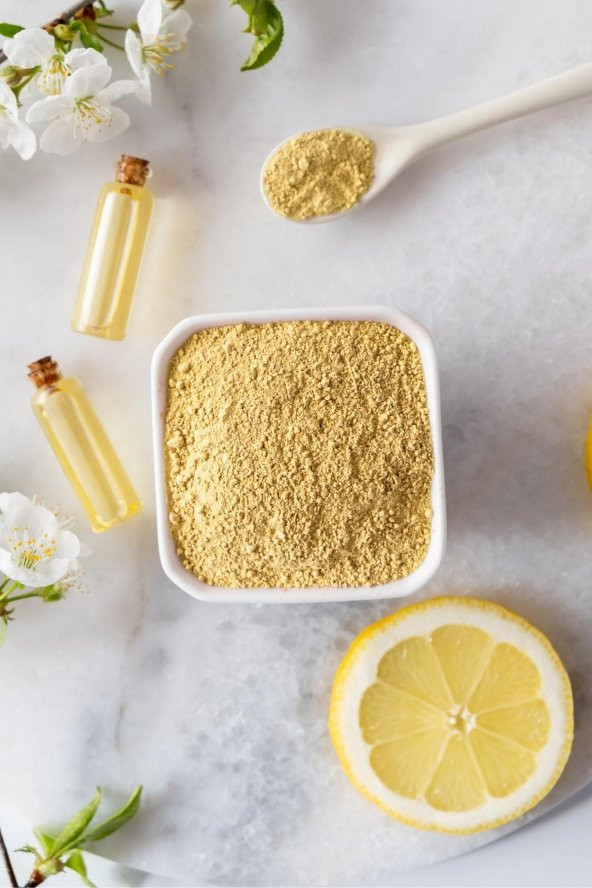 Sarı Kil Cilt Bakım Maskesi 250 GR- Kabak Lifli Yüz Peeling Diski - 3