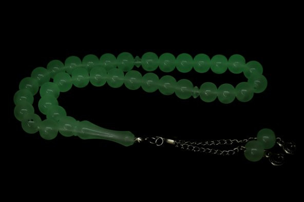 Fosforlu Serisi Bukalemun Küre Kesim Fosforlu Kedi Gözü Toz Kehribar Erkek Tesbih Karanlıkta Renk Değiştiren Parlayan Tesbih - 3