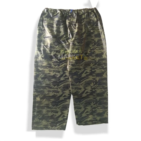 KAMUFLAJ DESENLİ KAPŞONLU FERMUARLI PVC YAĞMURLUK - Resim 9