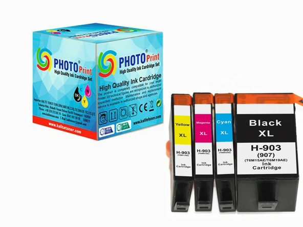 Photo Print HP 903XL SİYAH YÜKSEK KAPASİTELİ İTHAL MUADİL KARTUŞ SETİ
UYUMLU OLDUĞU YAZICILAR
HP OFFİCEJET PRO 6950 / 6960 / 6970 / 6982 - 1