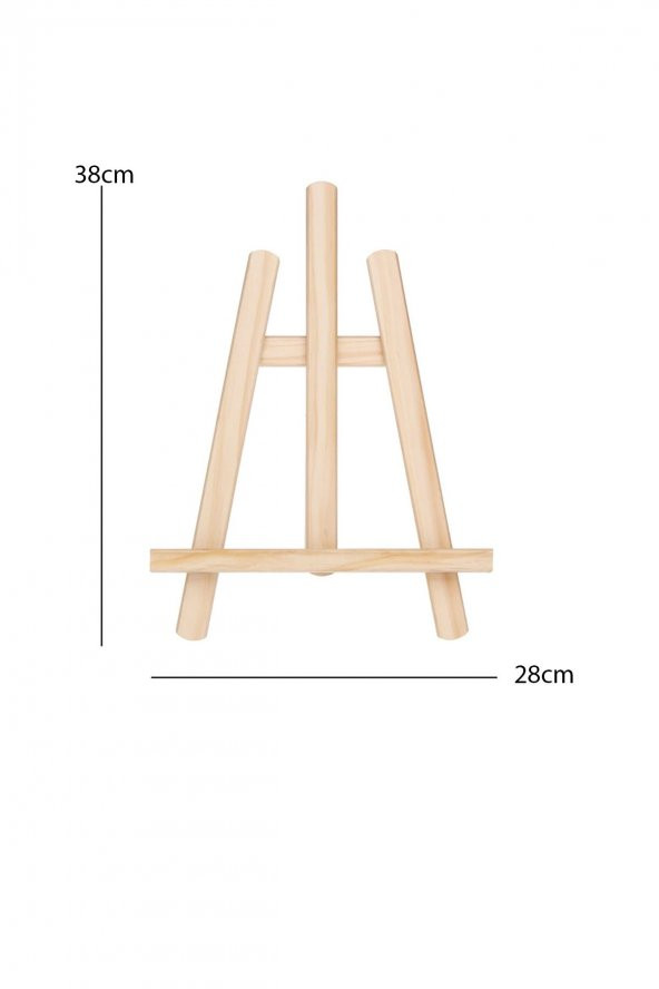 Ahşap Şövale Mini Masaüstü Üç Ayaklı A Tipi 38 cm - 4