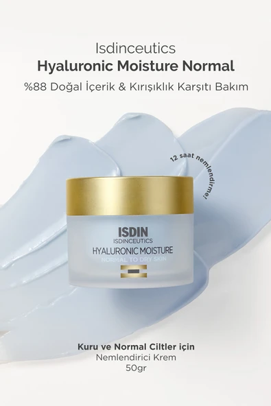 ISDIN Isdinceutics Hyaluronic Moisture - Normal To Dry Skin 50 gr Kuru Ve Normal Ciltler Için Nemlendirici Krem ürün görseli