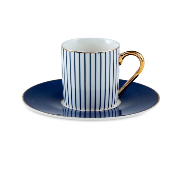 Jumbo Navy 2 Kişilik Kahve Fincan Takımı Mavi 90 ml - Resim 3