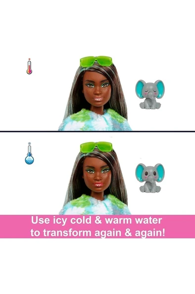 Barbie Cutie Reveal Bebekler Tropikal Orman Serisi - Fil Hkp97-hkp98 - 4