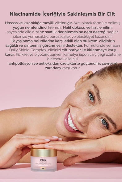 ISDIN Isdinceutics Hyaluronic Moisture - Sensitive Skin 50 gr Hassas Ciltler Için Nemlendirici Krem - Resim 2