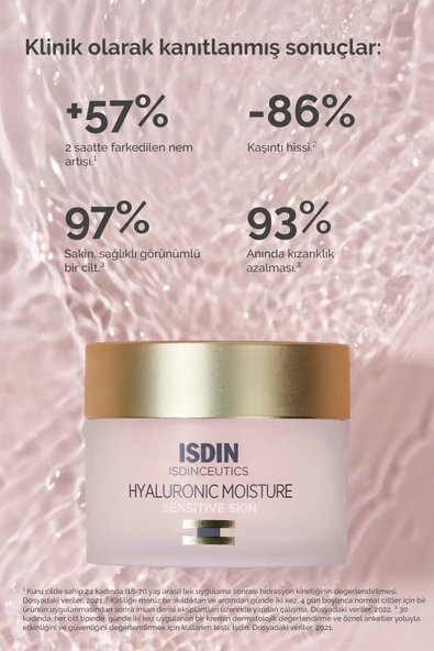 ISDIN Isdinceutics Hyaluronic Moisture - Sensitive Skin 50 gr Hassas Ciltler Için Nemlendirici Krem - Resim 3