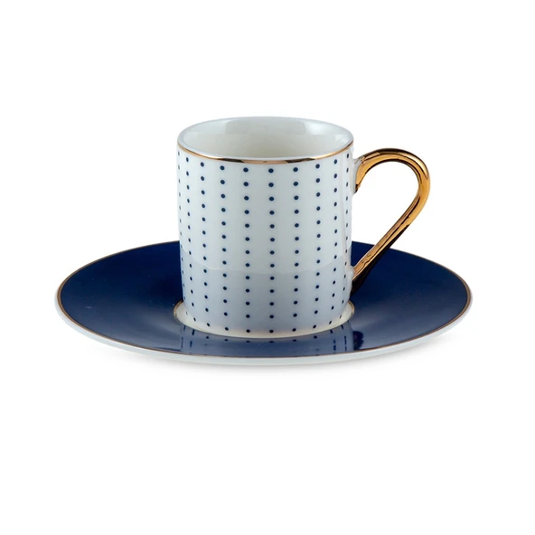 Jumbo Navy 2 Kişilik Kahve Fincan Takımı Mavi 90 ml - Resim 4