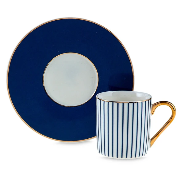 Jumbo Navy 2 Kişilik Kahve Fincan Takımı Mavi 90 ml - Resim 6