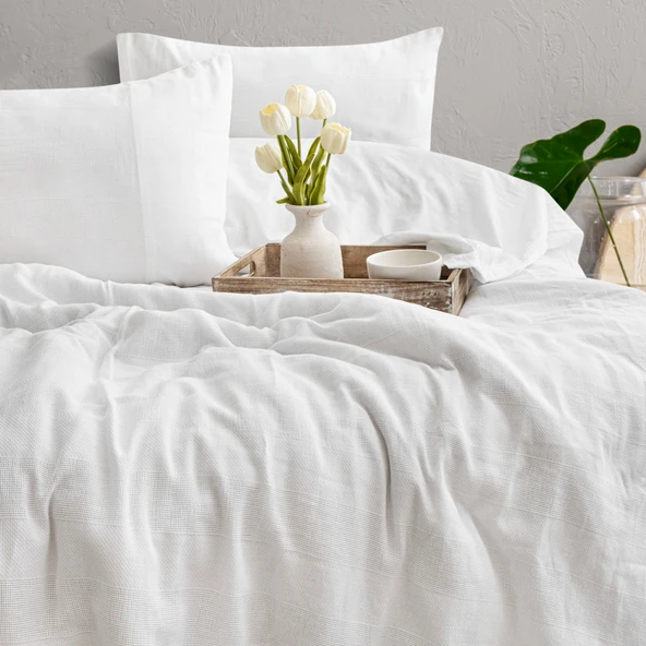 Schafer Home Etamine Pamuk ÇK Nevresim Takımı 4 Parça-Beyaz - 2