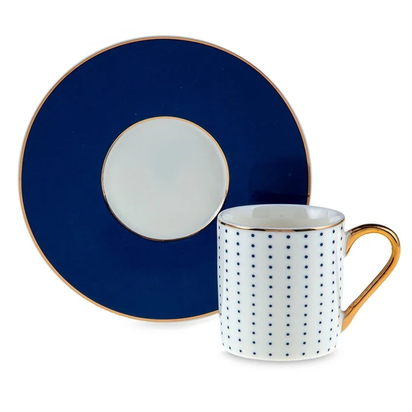 Jumbo Navy 2 Kişilik Kahve Fincan Takımı Mavi 90 ml - Resim 5