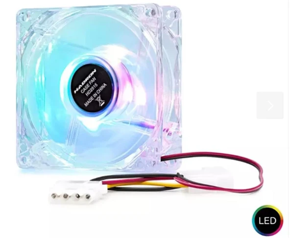 Hadron Hdx1516 8Cm Kasa Fanı 4Pin Led Transparent - 1