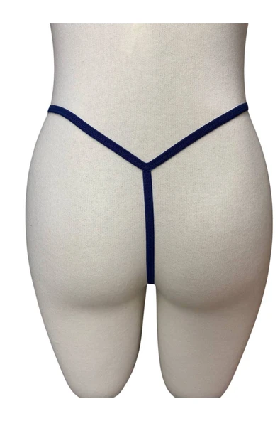 İNSPİRA Kadın Kısa Jakarlı Yırtmaç Detaylı Transparan Gecelik Tanga Takım - 5