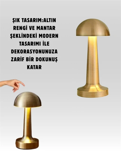 %100 Kademeli Ayarlanabilir Işık – Usb Şarjlı Masa Lambası - Resim 3