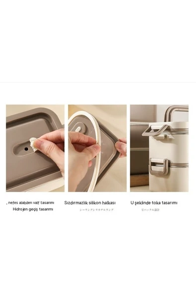 Cooker Yk1612 Paslanmaz Çelik Yemek Kabı Dikdörtgen Çift Katmanlı Yemek Kabı Öğrenci Taşınabilir Yemek Kabı - Resim 2