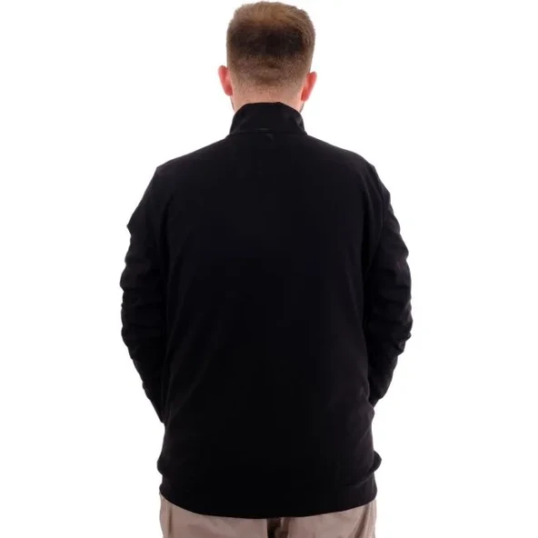 Buyuk Beden Erkek Hırka Fermuarlı Stell Dik Yaka 20571 Siyah - 4