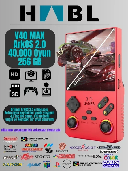 HABL Retro Arcade V40 Max Arkos 2.0 +40.000 Oyunlu El Konsolu 256 GB - 2