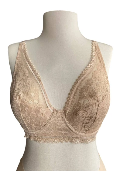 İNSPİRA Ten Rengi Pedli Dantel Detaylı Toparlayıcı Sütyen