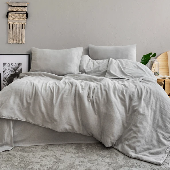 Schafer Home Etamine Pamuk ÇK Nevresim Takımı 4 Parça-Gri