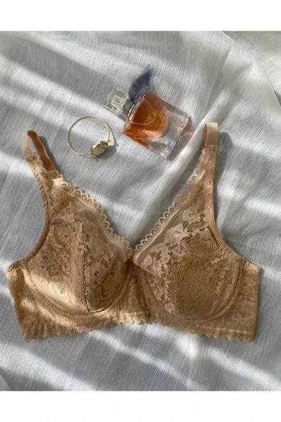 İNSPİRA Ten Rengi Pedli Dantel Detaylı Toparlayıcı Sütyen - 4