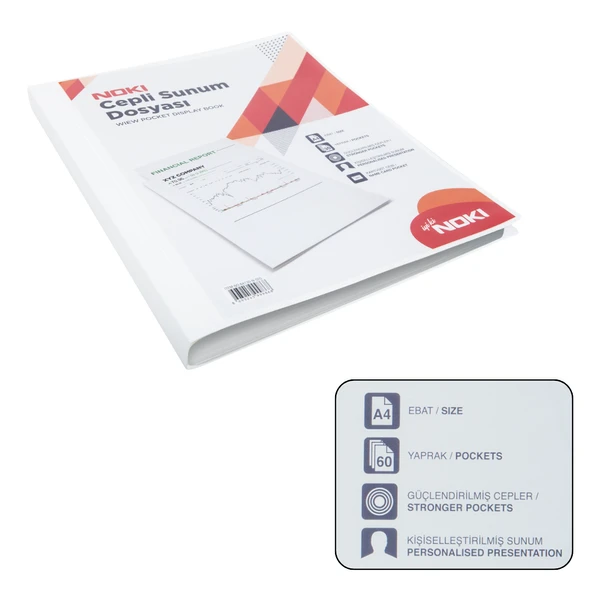Noki Cepli Sunum Dosyası A4 60'lı Krem - Resim 2