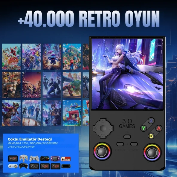 HABL Retro Arcade V40 Max Arkos 2.0 +40.000 Oyunlu El Konsolu 256 GB - 7