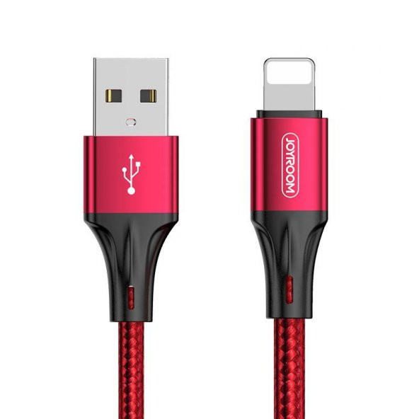 Joyroom S-0230N1 0.2m 3A USB -Lightning Data Sync Şarj Kablosu Kırmızı