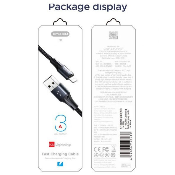 Joyroom S-0230N1 0.2m 3A USB -Lightning Data Sync Şarj Kablosu Kırmızı - 3