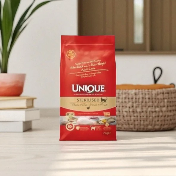 UNIQUE Sterilised tavuklu&pirinçli 1.5kg kuru kedi maması - 2